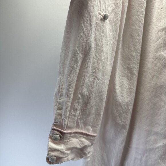 Disney Minnie Mouse Sequin Night Shirt S Red White Cherries Roll Tab Long Sleeve - Picture 6 of 10